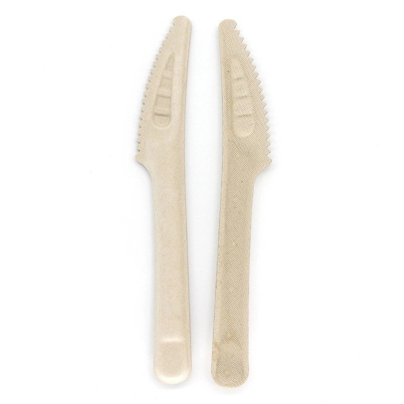 Plant-fibre bagasse cutlery, compostable after use